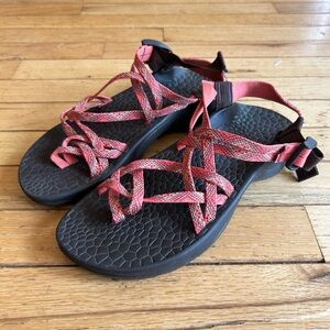 Chaco Coral and Brown EcoTread Sandal